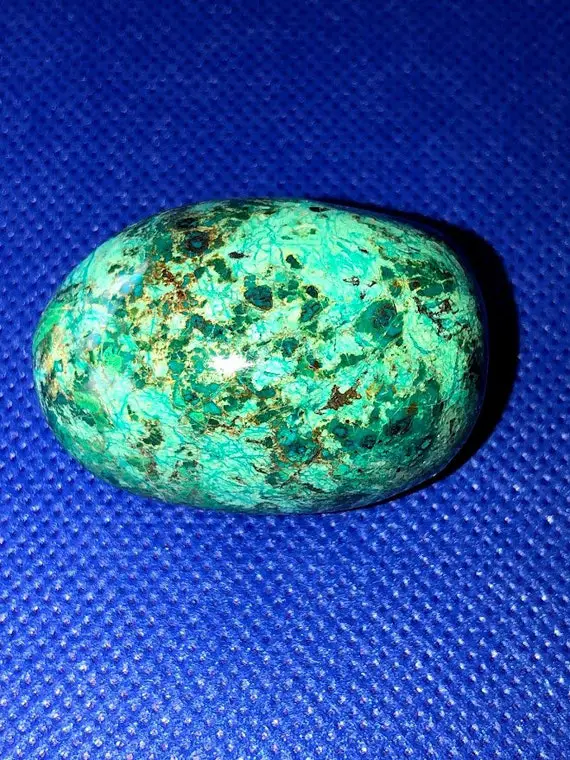 Chrysocolla, Palm Stone, Tumbled, Choose 1.6- 1.9 Ounces Or 2.0- 3.1 Ounces. They Range From 1 1/2- 2 1/4" In Length.