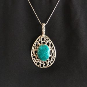 Shop Chrysocolla Pendants! Chrysocolla Necklace,  Natural Chrysocolla Pendant, Blue Vintage Pendant, Statement Necklace, Long Unique Silver Pendant, Rare by Adina | Natural genuine Chrysocolla pendants. Buy crystal jewelry, handmade handcrafted artisan jewelry for women.  Unique handmade gift ideas. #jewelry #beadedpendants #beadedjewelry #gift #shopping #handmadejewelry #fashion #style #product #pendants #affiliate #ad