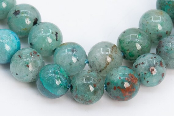 Genuine Natural Chrysocolla Gemstone Beads 5mm Light Green Round A Quality Loose Beads (107865)