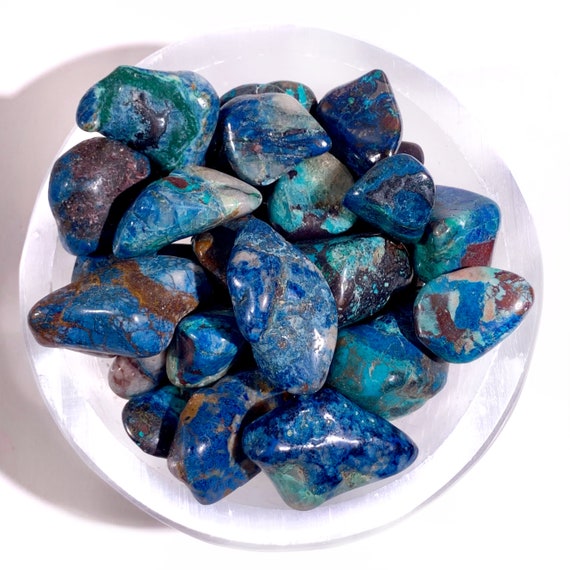 Chrysocolla Azurite Tumble, Chrysocolla Tumble, Malachite, Malacolla - Tumbles, Chrysocolla Crystal, Crystals