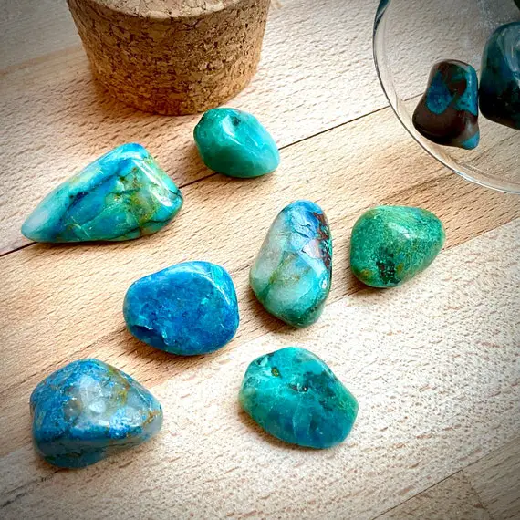 Chrysocolla Tumbled Stones Jewelry Making Protection Crystals Healing Stones