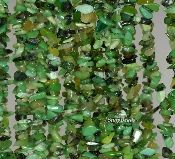 6x3mm-4x2mm Chrysoprase Gemstone Green Pebble Chips Loose Beads 15.5 Inch Full Strand (90188750-83)