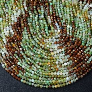 Shop Chrysoprase Faceted Beads! 3MM Natural Multi Color Chrysoprase Gemstone Grade AAA Micro Faceted Round Beads 15 inch Full Strand BULK LOT 1,2,6,12 and 50 (80009372-P28) | Natural genuine faceted Chrysoprase beads for beading and jewelry making.  #jewelry #beads #beadedjewelry #diyjewelry #jewelrymaking #beadstore #beading #affiliate #ad