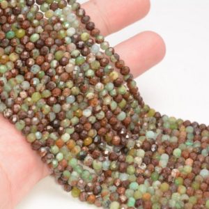 Shop Chrysoprase Faceted Beads! 3x2MM Chrysophrase Gemstone Grade AA Micro Faceted Rondelle Beads 15.5 inch Full Strand BULK LOT 1,2,6,12 and 50(80010011-A200) | Natural genuine faceted Chrysoprase beads for beading and jewelry making.  #jewelry #beads #beadedjewelry #diyjewelry #jewelrymaking #beadstore #beading #affiliate #ad