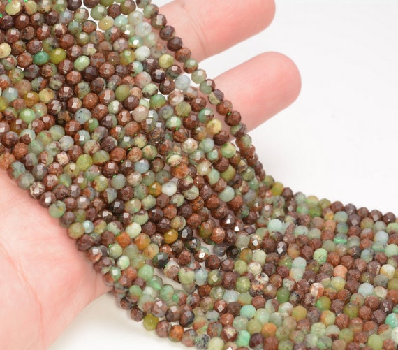3x2mm Chrysophrase Gemstone Grade Aa Micro Faceted Rondelle Beads 15.5 Inch Full Strand Bulk Lot 1,2,6,12 And 50(80010011-a200)