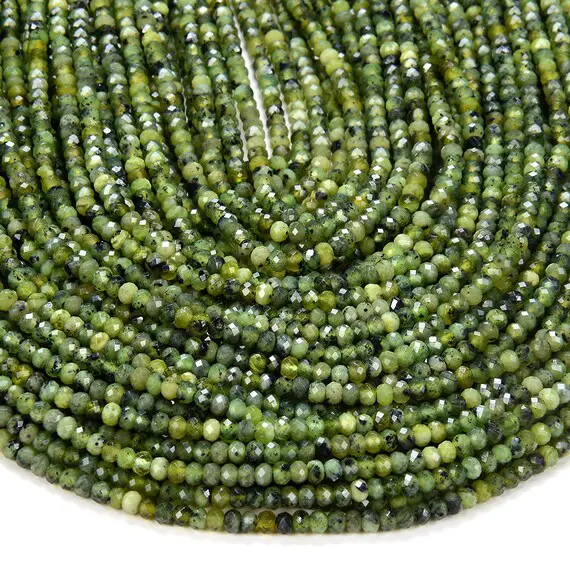 3x2mm Natural Chrysoprase Gemstone Grade Aa Micro Faceted Rondelle Loose Beads Bulk Lot 1,2,6,12 And 50 (p35)