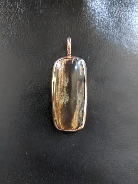 Copper Petrified Wood Pendant