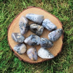Shop Dendritic Agate Stones & Crystals! White Grey Dendritic Agate Tumbled | Natural genuine stones & crystals in various shapes & sizes. Buy raw cut, tumbled, or polished gemstones for making jewelry or crystal healing energy vibration raising reiki stones. #crystals #gemstones #crystalhealing #crystalsandgemstones #energyhealing #affiliate #ad