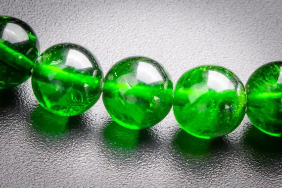 Precious Genuine Chrome Diopside Aaaaa Gemstone Bracelet 7-8mm Transparent Intense Forest Green Siberian Emerald Round Beads (118590h-4046)