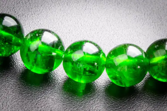 Precious Genuine Chrome Diopside Aaaaa Gemstone Bracelet 7mm Transparent Intense Forest Green Siberian Emerald Round Beads (117969h-3991)