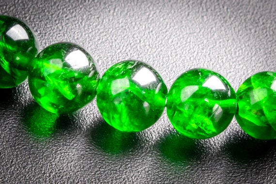 Precious Genuine Chrome Diopside Aaaaa Gemstone Bracelet 7mm Transparent Intense Forest Green Siberian Emerald Round Beads (117950h-3983)