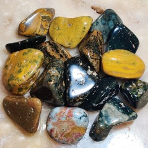 Shop Tumbled Ocean Jasper Crystals & Pocket Stones! Druzy Ocean Jasper Tumbles 1' | Natural genuine stones & crystals in various shapes & sizes. Buy raw cut, tumbled, or polished gemstones for making jewelry or crystal healing energy vibration raising reiki stones. #crystals #gemstones #crystalhealing #crystalsandgemstones #energyhealing #affiliate #ad