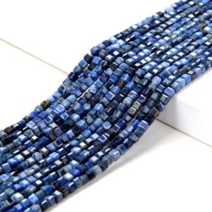 Shop Dumortierite Beads! 2MM Natural Dumortierite Gemstone Grade AAA Micro Faceted Diamond Cut Cube Loose Beads (P43) | Natural genuine faceted Dumortierite beads for beading and jewelry making.  #jewelry #beads #beadedjewelry #diyjewelry #jewelrymaking #beadstore #beading #affiliate #ad