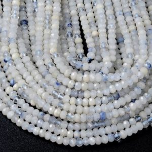 Shop Dumortierite Beads! 6X4MM Natural Dumortierite In Quartz Gemstone Grade A Micro Faceted Rondelle Loose Beads BULK LOT 1,2,6,12 and 50 (P37) | Natural genuine faceted Dumortierite beads for beading and jewelry making.  #jewelry #beads #beadedjewelry #diyjewelry #jewelrymaking #beadstore #beading #affiliate #ad