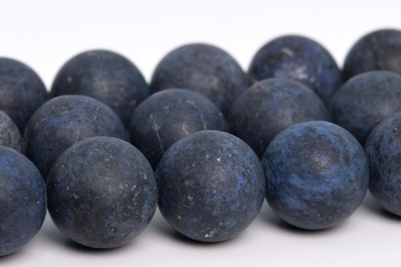 12mm Matte Dark Blue Dumortierite Beads A Genuine Natural Gemstone Full Strand Round Loose Beads 15.5" Bulk Lot 1,3,5,10,50 (105298-1503)