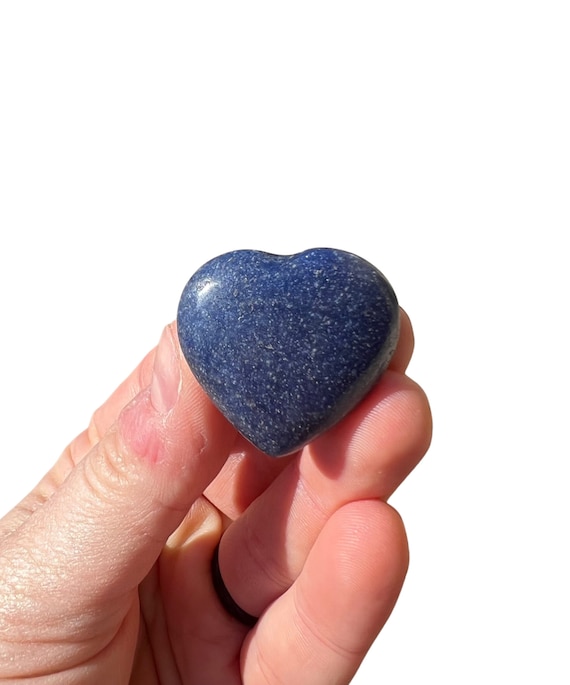 Dumortierite Heart Stone (1" - 1.5") Polished Dumortierite Stone Heart - Tumbled Dumortierite Crystal Heart - Dumortierite Palm Stone