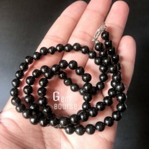 Shop Shungite Necklaces! Elite Shungite Necklace smooth rounds Noble Shungite Russian Noble Elite shungite 925 Sterling silver necklace 18 inches Gift of All 5mmbead | Natural genuine Shungite necklaces. Buy crystal jewelry, handmade handcrafted artisan jewelry for women.  Unique handmade gift ideas. #jewelry #beadednecklaces #beadedjewelry #gift #shopping #handmadejewelry #fashion #style #product #necklaces #affiliate #ad