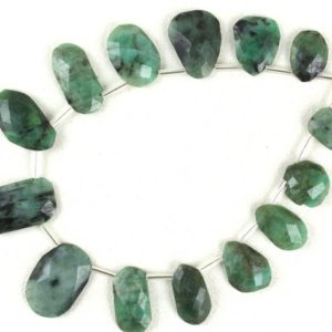 Shop Emerald Chip & Nugget Beads! Top Quality 14 Pieces 1 Strand Nuggets Shape Natural Emerald Gemstone, polished Faceted Size 9×13-13×21 Mm May Birthstone Gems Making Jewelry | Natural genuine chip Emerald beads for beading and jewelry making.  #jewelry #beads #beadedjewelry #diyjewelry #jewelrymaking #beadstore #beading #affiliate #ad