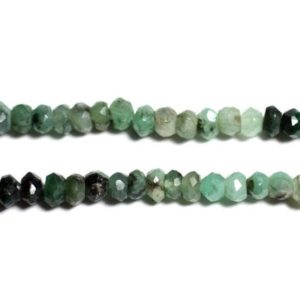 Shop Emerald Beads! 10pc – Stone Beads – Emerald Faceted Washers 3-5mm white green khaki fir – 4558550090287 | Natural genuine beads Emerald beads for beading and jewelry making.  #jewelry #beads #beadedjewelry #diyjewelry #jewelrymaking #beadstore #beading #affiliate #ad
