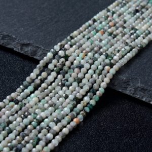 Shop Emerald Faceted Beads! 2MM Natural Emerald Gemstone Grade A Micro Faceted Round Beads 15 inch Full Strand (80015387-P46) | Natural genuine faceted Emerald beads for beading and jewelry making.  #jewelry #beads #beadedjewelry #diyjewelry #jewelrymaking #beadstore #beading #affiliate #ad
