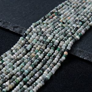 Shop Emerald Faceted Beads! 3X2MM Natural Emerald Gemstone Grade A Micro Faceted Rondelle Loose Beads (P35) | Natural genuine faceted Emerald beads for beading and jewelry making.  #jewelry #beads #beadedjewelry #diyjewelry #jewelrymaking #beadstore #beading #affiliate #ad