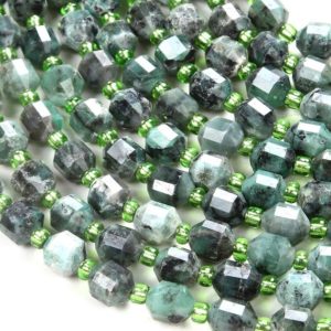 Shop Emerald Faceted Beads! 6MM Genuine Emerald Gemstone Grade AA Faceted Prism Double Point Cut Loose Beads BULK LOT 1,2,6,12 and 50 (D111) | Natural genuine faceted Emerald beads for beading and jewelry making.  #jewelry #beads #beadedjewelry #diyjewelry #jewelrymaking #beadstore #beading #affiliate #ad