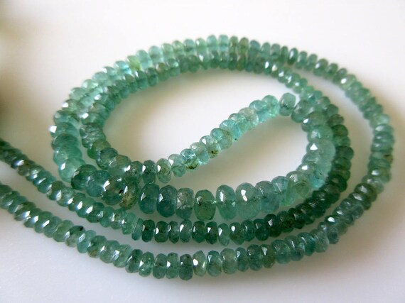 Natural Emerald Faceted Rondelle Beads, 3mm To 6mm Emerald Beads, 18 Inch Strand, Gds717