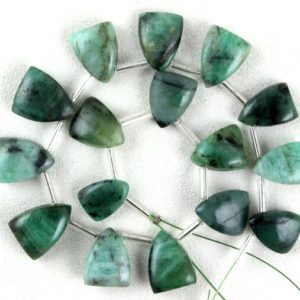 Shop Emerald Bead Shapes! Super Quality 16 Pieces Natural Green Emerald Gemstone, Polished Smooth Trillion Shape Size 8×11-10×13 MM Briolette Beads Making Jewelry | Natural genuine other-shape Emerald beads for beading and jewelry making.  #jewelry #beads #beadedjewelry #diyjewelry #jewelrymaking #beadstore #beading #affiliate #ad