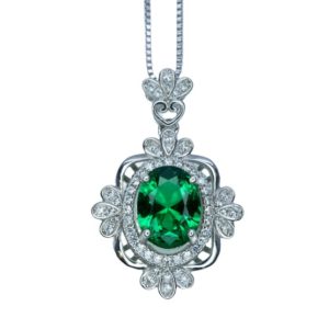 Shop Emerald Pendants! Luxury Emerald Necklace, Diamond Flower – 18KGP @ Sterling Silver – Victoria Style Green Emerald Pendant – May Birthstone | Natural genuine Emerald pendants. Buy crystal jewelry, handmade handcrafted artisan jewelry for women.  Unique handmade gift ideas. #jewelry #beadedpendants #beadedjewelry #gift #shopping #handmadejewelry #fashion #style #product #pendants #affiliate #ad