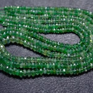 Shop Emerald Rondelle Beads! Emerald Rondelle Beads – 14 inches,Beautiful Natural Super Quality Emerald Faceted Rondelle,Size is 3-5.50mm #233 | Natural genuine rondelle Emerald beads for beading and jewelry making.  #jewelry #beads #beadedjewelry #diyjewelry #jewelrymaking #beadstore #beading #affiliate #ad