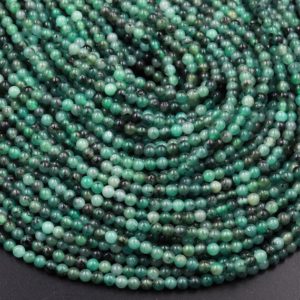 Shop Emerald Beads! Real Genuine 100% Natural Green Emerald Gemstone Beads 2mm 3mm 4mm Round Beads May Birthstone 15.5" Strand | Natural genuine beads Emerald beads for beading and jewelry making.  #jewelry #beads #beadedjewelry #diyjewelry #jewelrymaking #beadstore #beading #affiliate #ad
