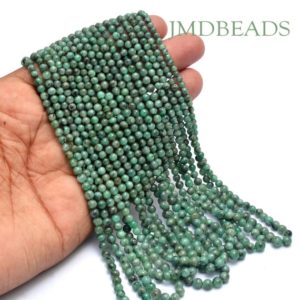 Shop Emerald Round Beads! Natural Emerald Beads for Jewelry making, AAA Quality, Length 16" Strand, Size 3 To 4 MM Approx Gradually, Emerald Gemstone Beads | Natural genuine round Emerald beads for beading and jewelry making.  #jewelry #beads #beadedjewelry #diyjewelry #jewelrymaking #beadstore #beading #affiliate #ad