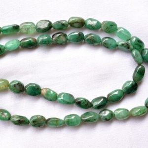 Shop Emerald Chip & Nugget Beads! Emerald Tumble Shape Gemstone Beads, 4x7mm To 6x9mm, Natural Emerald Oval Shape Beads, Smooth Emerald Beads, 15 Inch Strand | Natural genuine chip Emerald beads for beading and jewelry making.  #jewelry #beads #beadedjewelry #diyjewelry #jewelrymaking #beadstore #beading #affiliate #ad