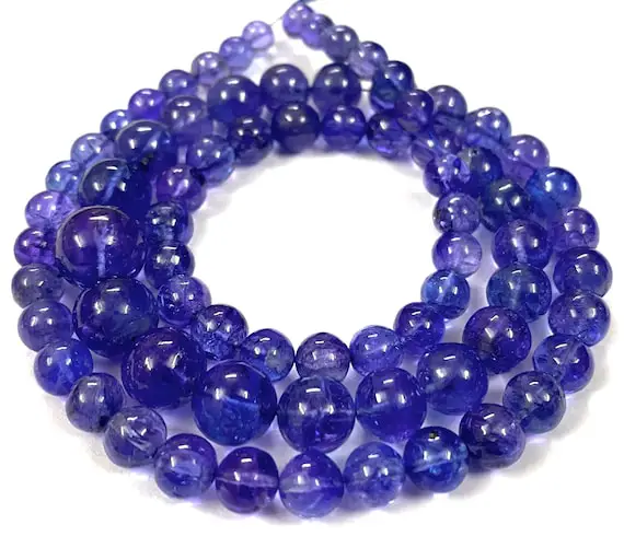 Extremely Rare~~aaaa+ Natural Tanzanite Gemstone Beads Tanzanite Smooth Sphere Beads Tanzanite Smooth Round Beads Tanzanite Ball Shape Beads