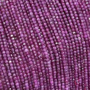 Shop Ruby Round Beads! Faceted barklyite Ruby  Round Beads ,small stones beads 15'' per strand  2.5- 3mm | Natural genuine round Ruby beads for beading and jewelry making.  #jewelry #beads #beadedjewelry #diyjewelry #jewelrymaking #beadstore #beading #affiliate #ad