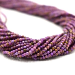 Shop Charoite Faceted Beads! Faceted Charoite Round Beads, 13 Inches Mini Micro Faceted Beads, 2mm Small Faceted Cut Loose Stone Strand, Precious Loose Stone For Jewelry | Natural genuine faceted Charoite beads for beading and jewelry making.  #jewelry #beads #beadedjewelry #diyjewelry #jewelrymaking #beadstore #beading #affiliate #ad