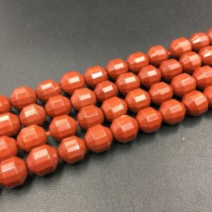 Faceted Red Jasper Beads Faceted Bicone Beads Barrel Beads Red Stone Gemstone Beads Supplies 8/10mm Jewelry making 15.5" strand | Natural genuine beads Gemstone beads for beading and jewelry making.  #jewelry #beads #beadedjewelry #diyjewelry #jewelrymaking #beadstore #beading #affiliate #ad