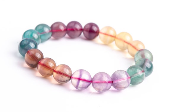 19 Pcs - 11mm Multicolor Fluorite Bracelet Grade Aaa Genuine Natural Round Gemstone Beads (117929h-3985)