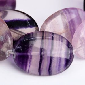 Shop Fluorite Bead Shapes! 24x17MM Purple Fluorite Beads Flat Oval Grade AAA Genuine Natural Gemstone Loose Beads 7.5" BULK LOT 1,3,5,10 and 50 (102848h-477) | Natural genuine other-shape Fluorite beads for beading and jewelry making.  #jewelry #beads #beadedjewelry #diyjewelry #jewelrymaking #beadstore #beading #affiliate #ad