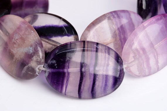 24x17mm Purple Fluorite Beads Flat Oval Grade Aaa Genuine Natural Gemstone Loose Beads 7.5" Bulk Lot 1,3,5,10 And 50 (102848h-477)