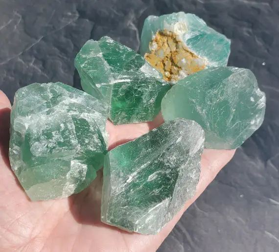 Green Fluorite For Heart Chakra Cleansing, Healing And Balance Crystal, Fluorite Crystal For Self Love, Rough Green Fluorite Crystal Chunks