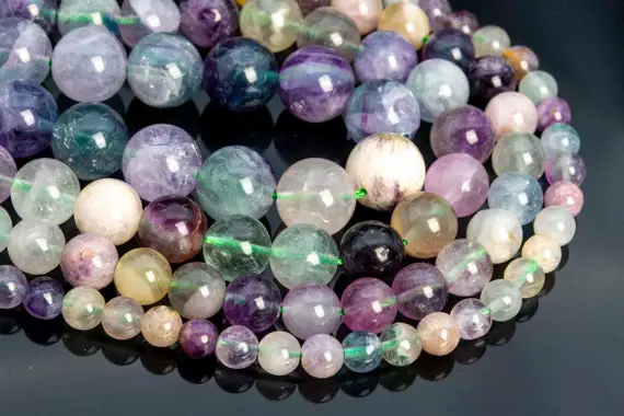 Genuine Natural Multicolor Fluorite Loose Beads Grade Aa Round Shape 6mm 8-9mm 10mm