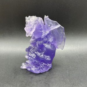 Shop Fluorite Shapes! 3.1" Purple Fluorite Dragon on Skull Figurine Hand Carved Crystal Skull with Dragon Sculpture Crafts Decor Stone Healing Meditation Reiki SK | Natural genuine stones & crystals in various shapes & sizes. Buy raw cut, tumbled, or polished gemstones for making jewelry or crystal healing energy vibration raising reiki stones. #crystals #gemstones #crystalhealing #crystalsandgemstones #energyhealing #affiliate #ad