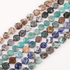 Shop Ocean Jasper Chip & Nugget Beads! Full strand 20mm Faceted Nugget Loose Beads,Natural Gemstones Cut Chunky Beads Charms Pendants for Jewelry Making,Nuggets Charms | Natural genuine chip Ocean Jasper beads for beading and jewelry making.  #jewelry #beads #beadedjewelry #diyjewelry #jewelrymaking #beadstore #beading #affiliate #ad