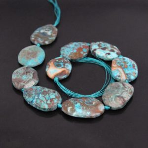 Shop Ocean Jasper Bead Shapes! Full Strand,9-11PCS Faceted Slab Loose Beads Blue Ocean Jasper,Raw Natural Stone Jasper Cut Slice Nugget Pendants Craft Bulk | Natural genuine other-shape Ocean Jasper beads for beading and jewelry making.  #jewelry #beads #beadedjewelry #diyjewelry #jewelrymaking #beadstore #beading #affiliate #ad