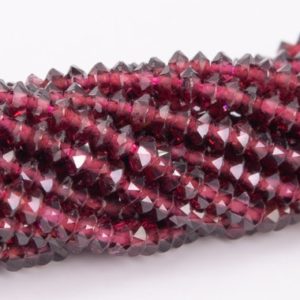 Shop Garnet Faceted Beads! 2x1MM Wine Red Garnet Beads Grade AAA Genuine Natural Gemstone Full Strand Faceted Rondelle Loose Beads 15.5" Bulk Lot Options (110835-3252) | Natural genuine faceted Garnet beads for beading and jewelry making.  #jewelry #beads #beadedjewelry #diyjewelry #jewelrymaking #beadstore #beading #affiliate #ad