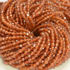 Shop Garnet Faceted Beads! 3MM Hessonite Garnet Gemstone Orange Micro Faceted Round Grade Aaa Beads 15inch WHOLESALE (80010136-A196) | Natural genuine faceted Garnet beads for beading and jewelry making.  #jewelry #beads #beadedjewelry #diyjewelry #jewelrymaking #beadstore #beading #affiliate #ad