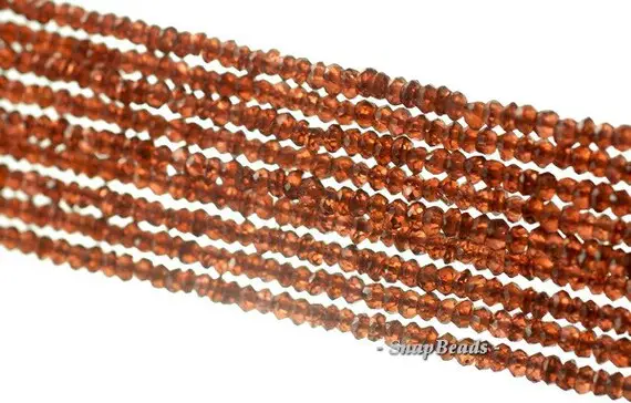 3x2mm-4x2mm Red Garnet Light Gemstone Grade Aaa Faceted Rondelle Loose Beads 14 Inch Full Strand (90187183-95)