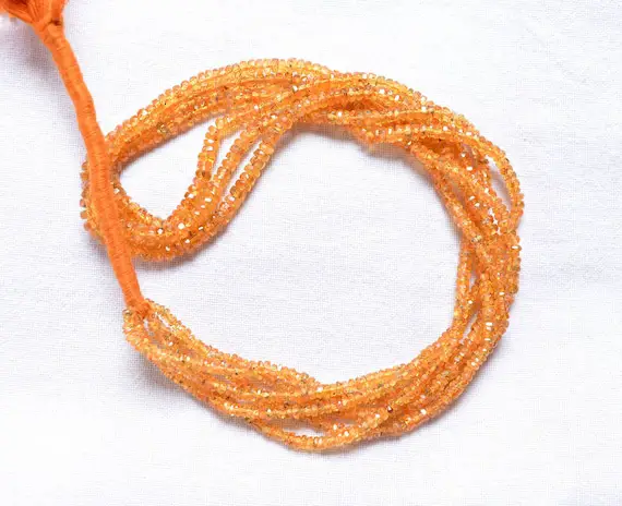 Orange Garnet Gemstone Beads, Faceted Garnet Rondelles, Center Drilled Beads, Natural Garnet Beads, 2.5mm - 4mm #pp9069