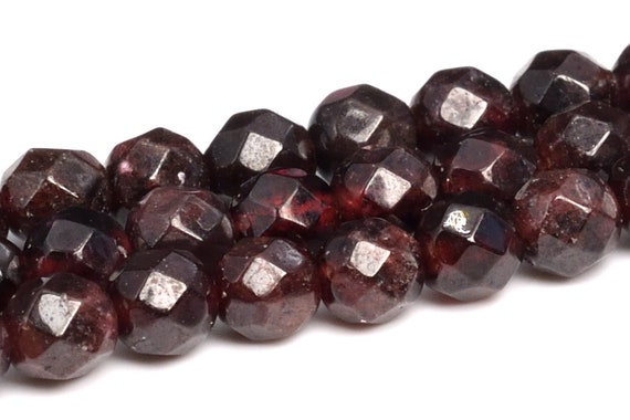 Wine Red Garnet Beads Grade A+ Genuine Natural Gemstone Faceted Round Loose Beads 4mm 6mm 8mm Bulk Lot Options